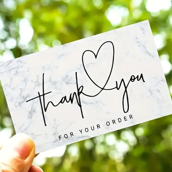 $3๐5/$15 100 Count Marble Thank You Card, small business, NEW - Picture 1 of 5